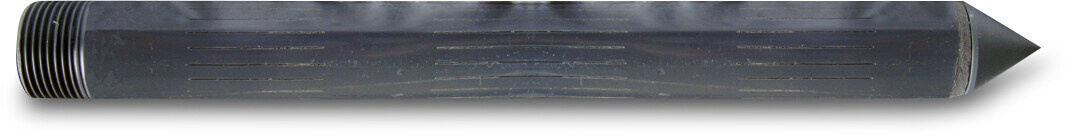 Steckfilter mit Spitze PVC-U 1" Außengewinde 0,3 mm Schwarz 0,5m Typ Rippenausführung