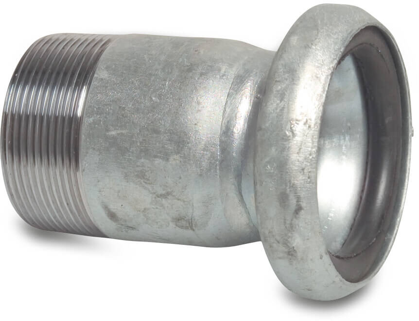 Quick coupler adaptor steel galvanised 50 mm x 2" female part Bauer x male thread type Bauer S75