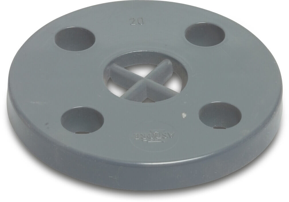 Blindflansch PVC-U 200 mm DIN Flansch 16bar DN200 Grau