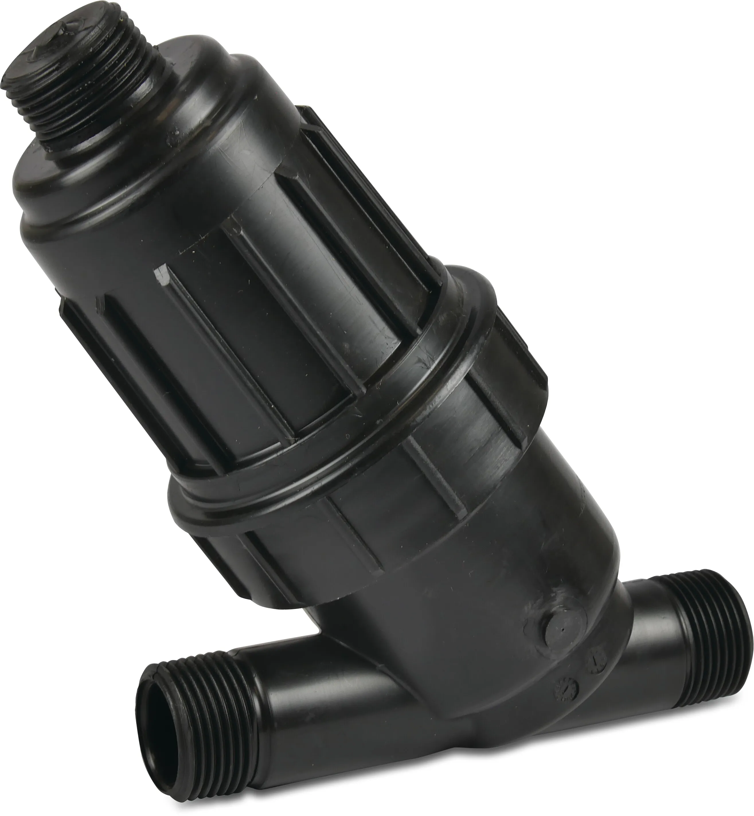 Inline-Filter PP 3/4" Außengewinde 8bar 130micron Edelstahl Gaze Schwarz