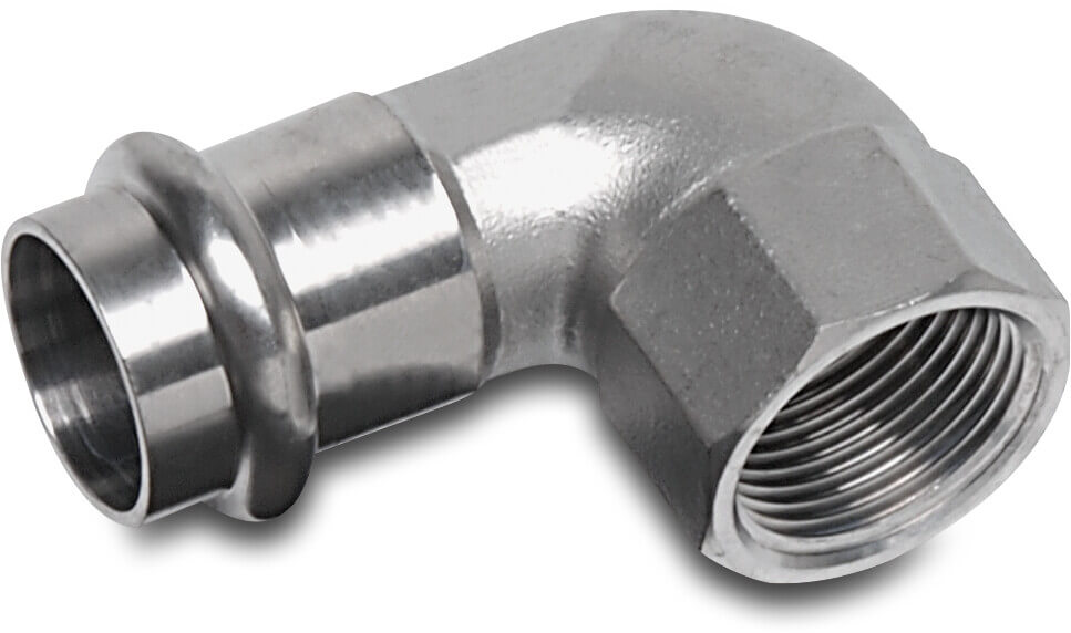 Bonfix Adaptor elbow 90° stainless steel 316L 3/4" x 22 mm female thread x press KIWA