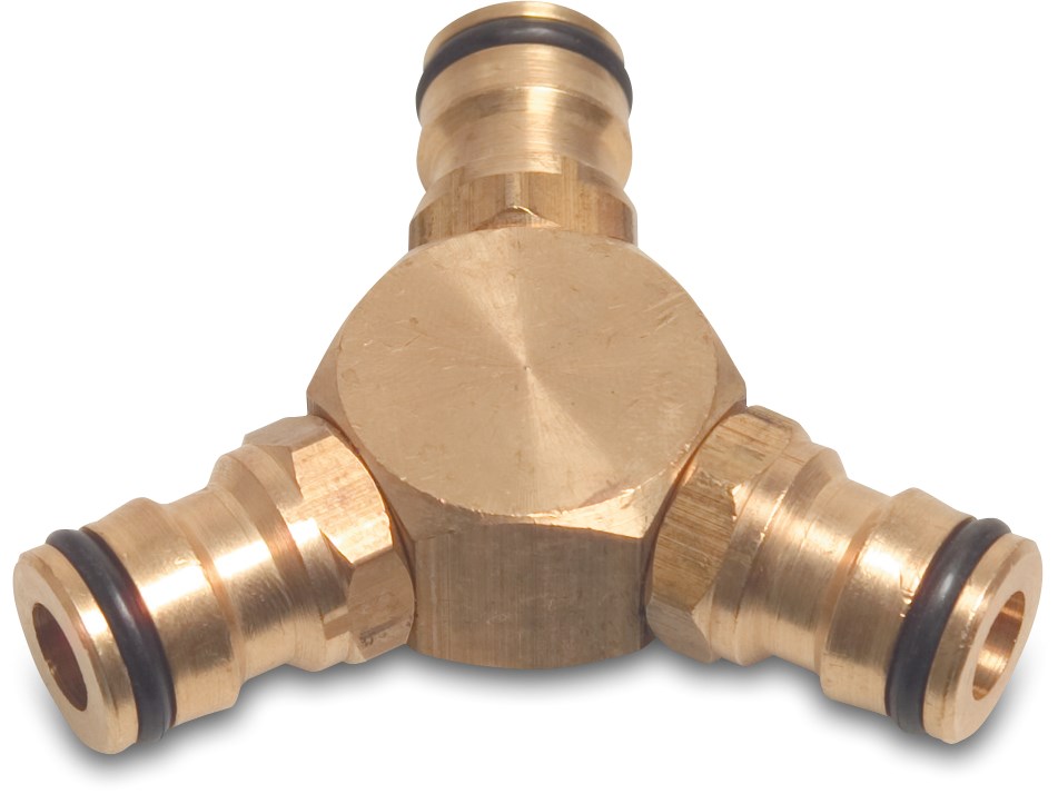 Profec Click connector Y-piece brass male click