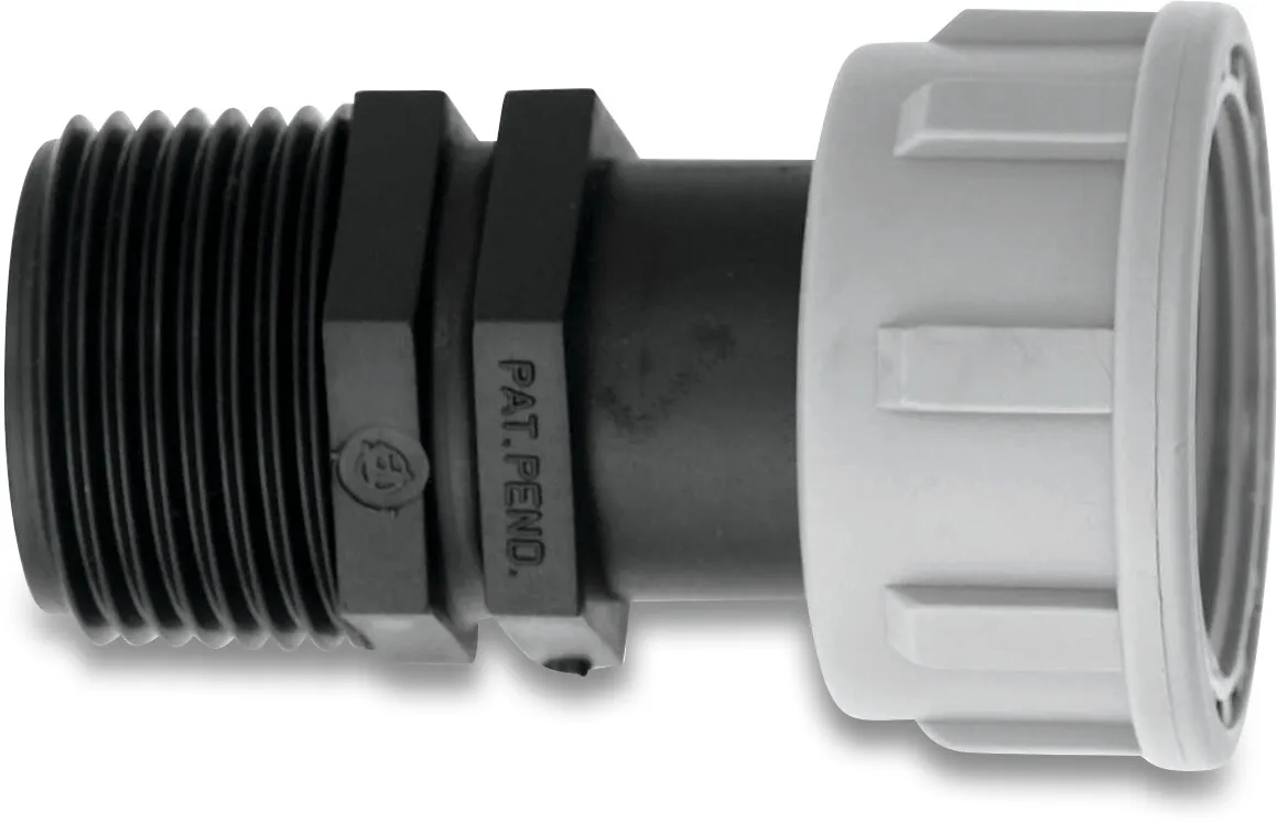 Tavlit Swivel adaptor PP 10bar female thread x male thread with O-ring