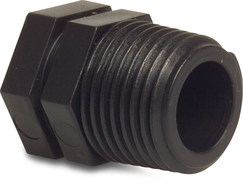 Stopfen PP 1/2" Außengewinde 10bar Schwarz