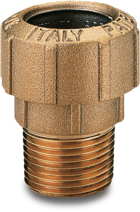 Itap Adaptor socket brass 32 mm x 1" compression x male thread 25bar DN25 DVGW type 015