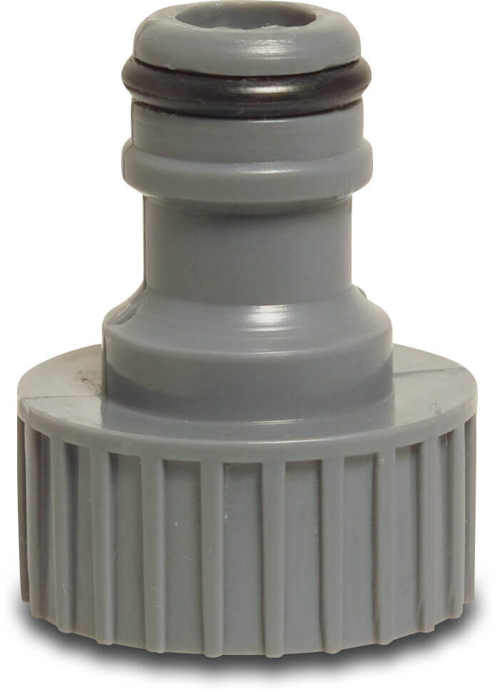 Flotide Hahnanschluss PVC-U 3/4" Innengewinde x Klickstecker Grau