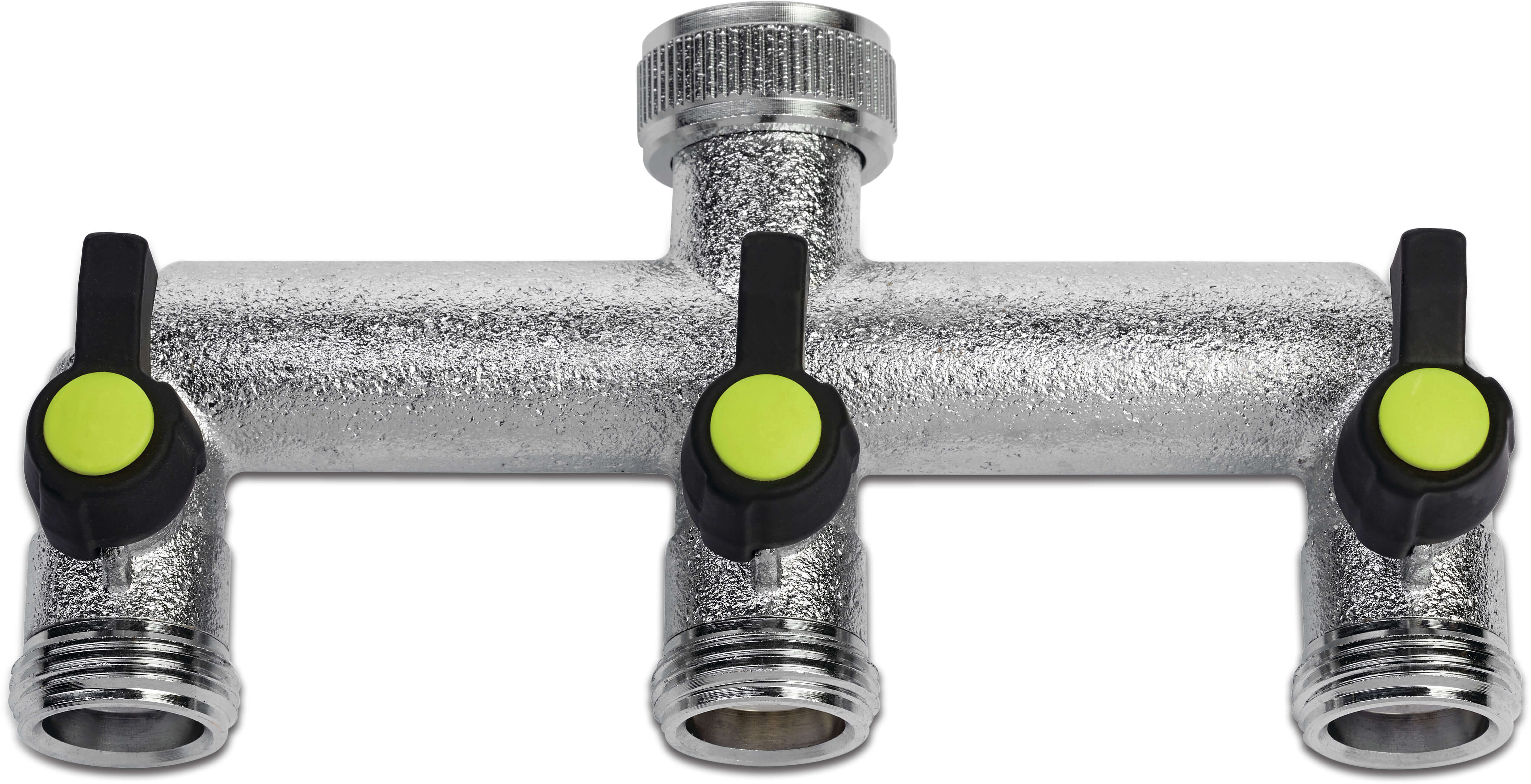 3-way manifold nickel plated 3/4" female thread x male thread 8bar