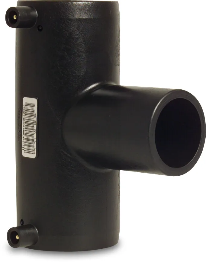 Profec T-piece 90° PE100 50 mm electrofusion socket x spigot x electrofusion socket SDR11 24VAC 10bar 16bar black DVGW