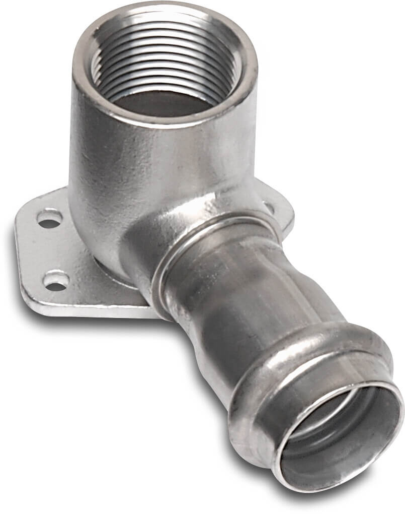 Bonfix Wandwinkel 90° Edelstahl 316L 1/2" x 15 mm Innengewinde x Pressmuffe KIWA