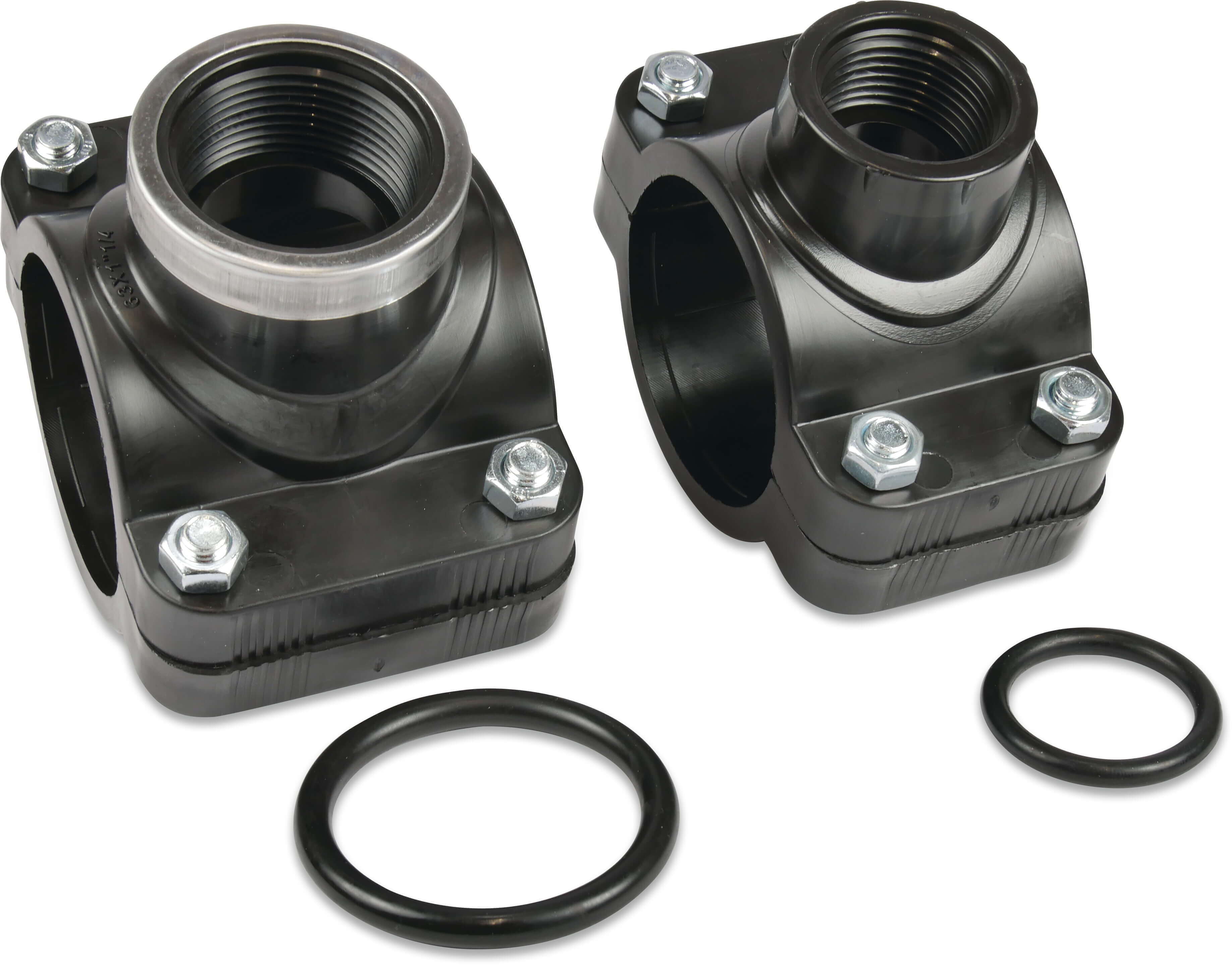 Profec Bolt saddle PP 180 mm x 1 1/2" clamp x female thread 6bar black type SS ring