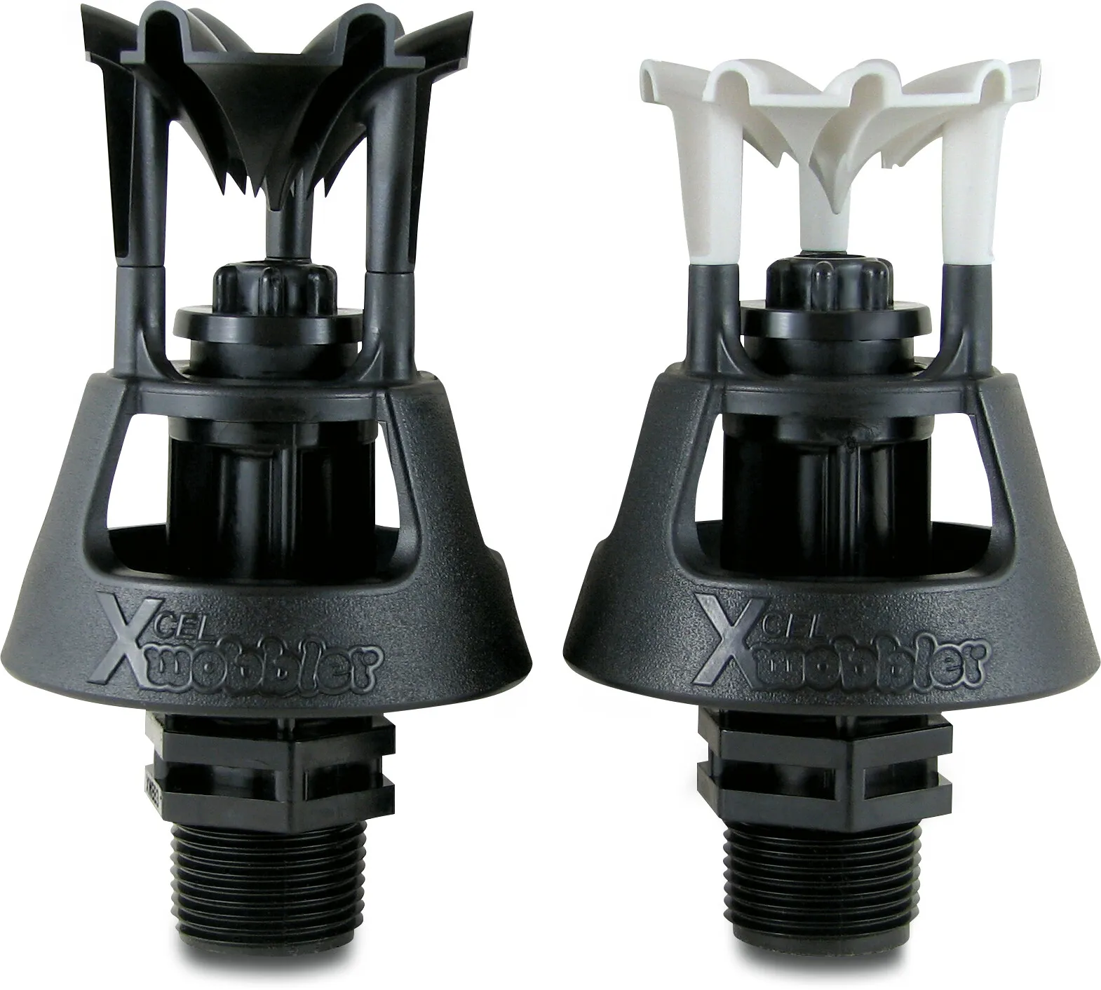 Senninger Cirkelsprinkler plastik 1/2" udvendig gevind 2,38 mm type Xcel wobbler High Angle black deflector nozzle 6