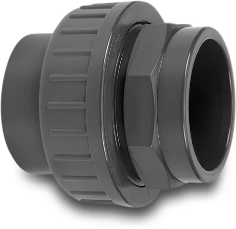VDL Union coupler PVC-U 32 mm glue socket 16bar grey type A