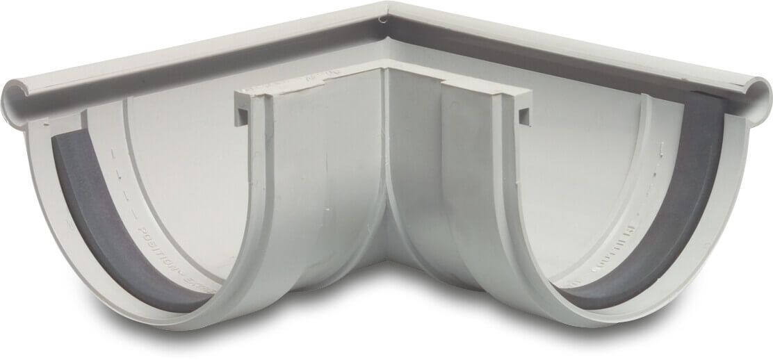 Außenendstück 90° PVC-U 115 mm Steckmuffe Grau