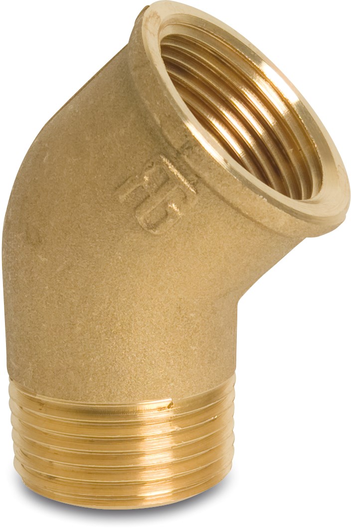 Profec Nr. 121 Elbow 45° brass 1/2" female thread x male thread 40bar