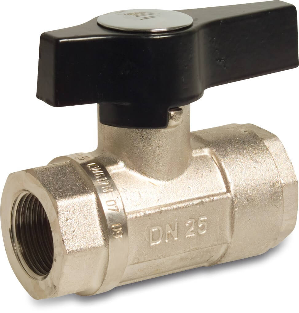 Ball valve brass nickel plated 3/8" female thread 210bar type Hipress 2321