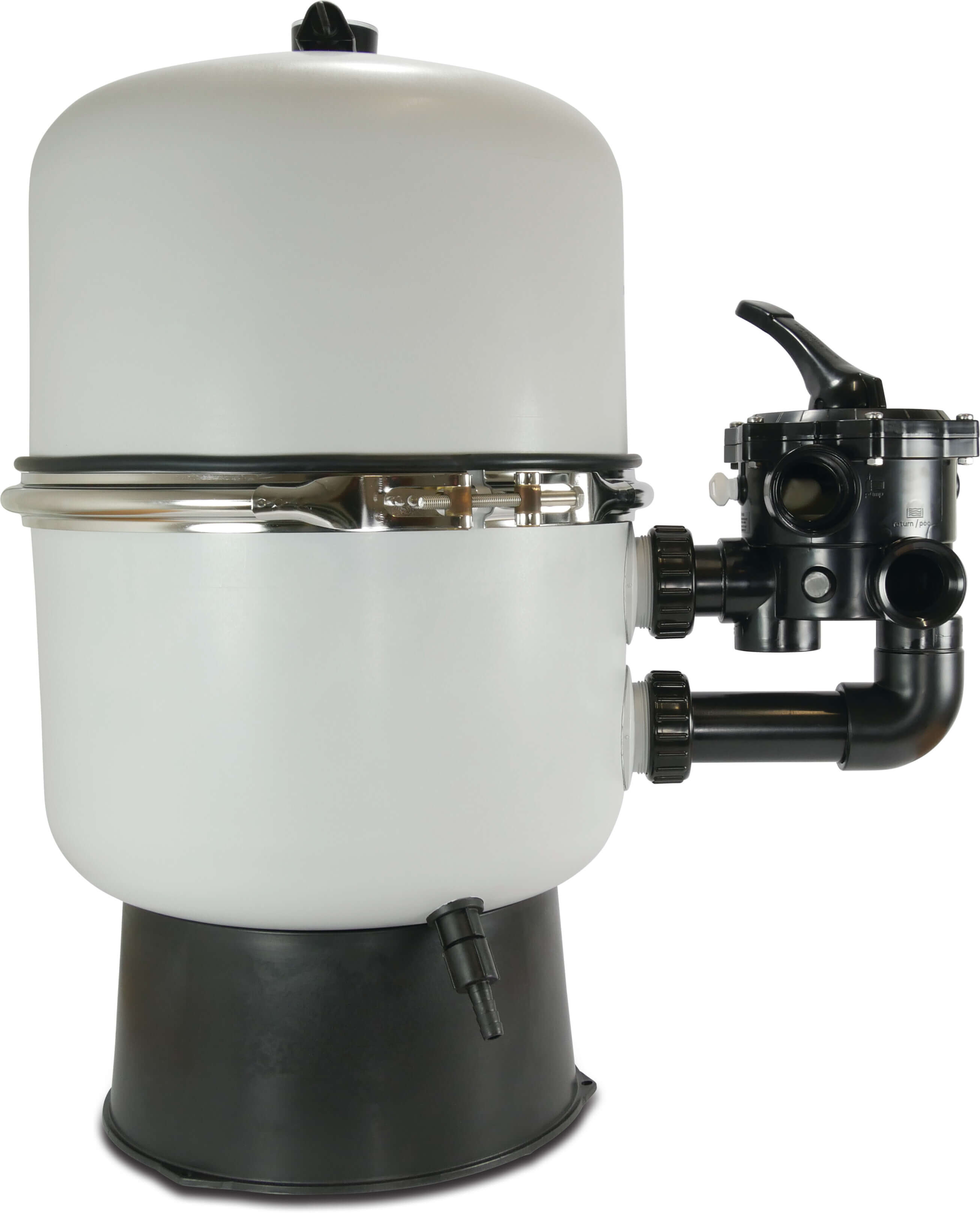 Sandfilter glasfiberförstärkt PP 50 mm x 1 1/2" limsockel x invändig gänga 1,8bar grå type QS400 SM