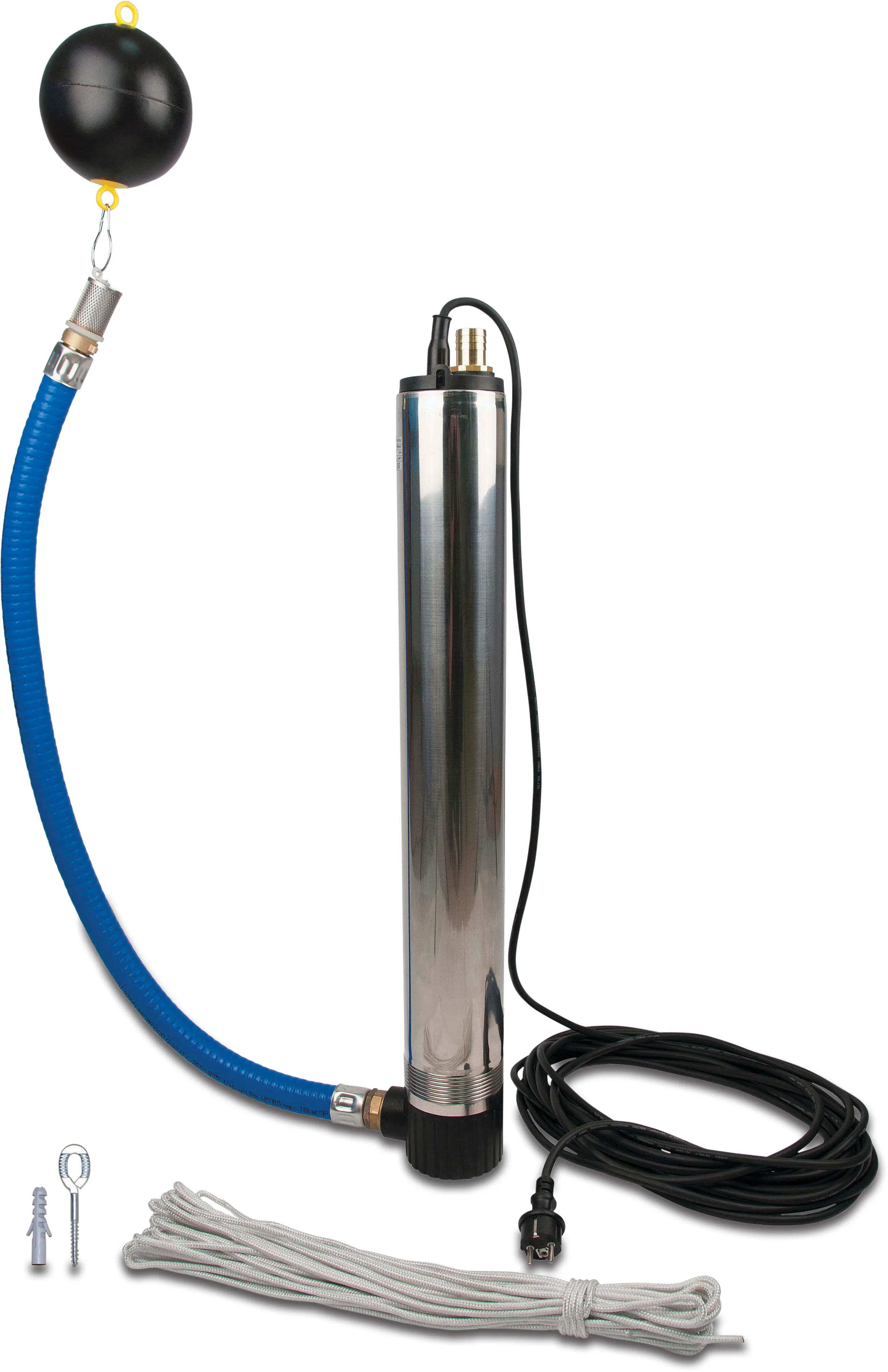 Profec Submersible pump stainless steel 1" x 1 1/4" 8bar 5,8A 230VAC stainless steel with float switch