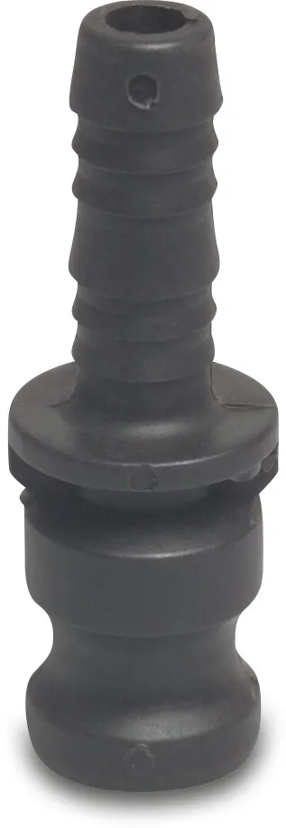 Quick coupler PP 3/4" x 19 mm male part Camlock x hose tail 7,5bar black type Camlock E