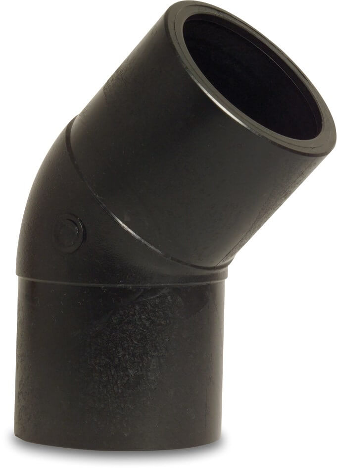 Jason Elbow 45° PE100 50 mm spigot SDR 11 24VAC 10bar 16bar black DVGW