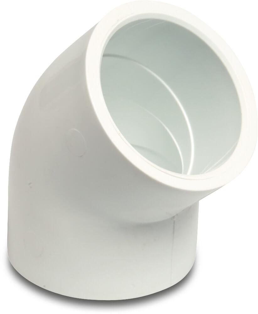 Elbow 45° PVC-U 1 1/2" imperial glue socket 16bar white