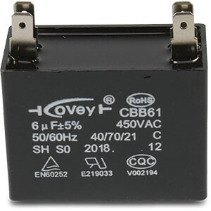 Capacitor 6µF type square plugged