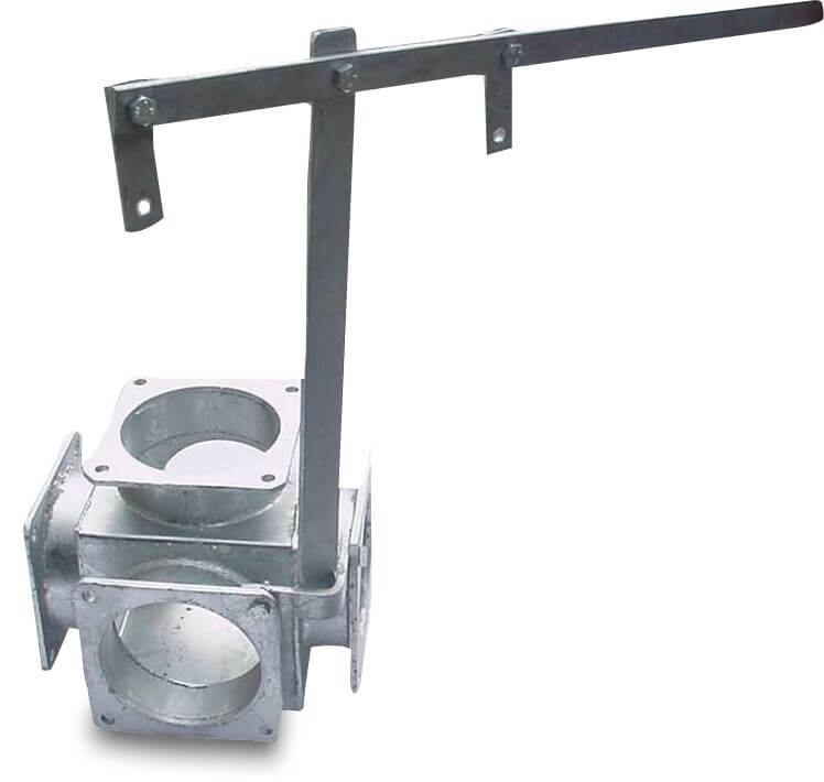 5-way distributor steel galvanised 8" square flange DN200