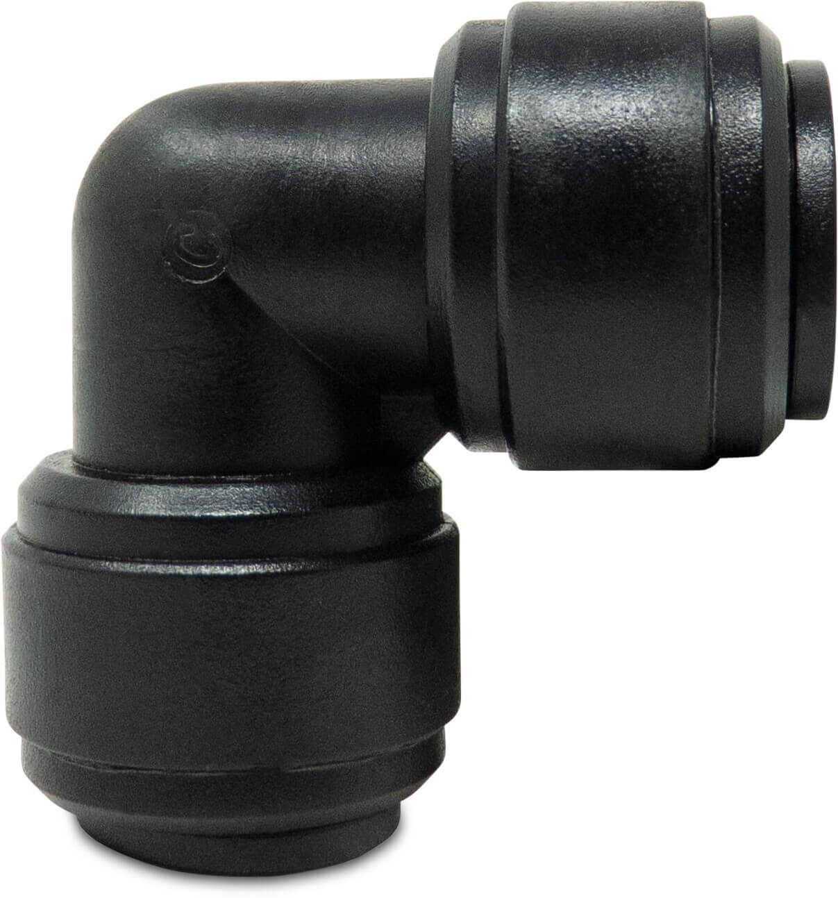 Union elbow 90° hybrid POM WRAS push-in black Aquaspeed