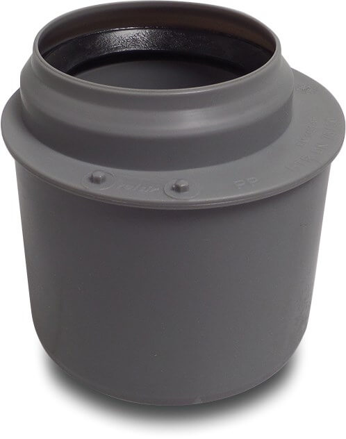 Drainage reducer bush PP 75 mm x 40 mm spigot x ring seal grey