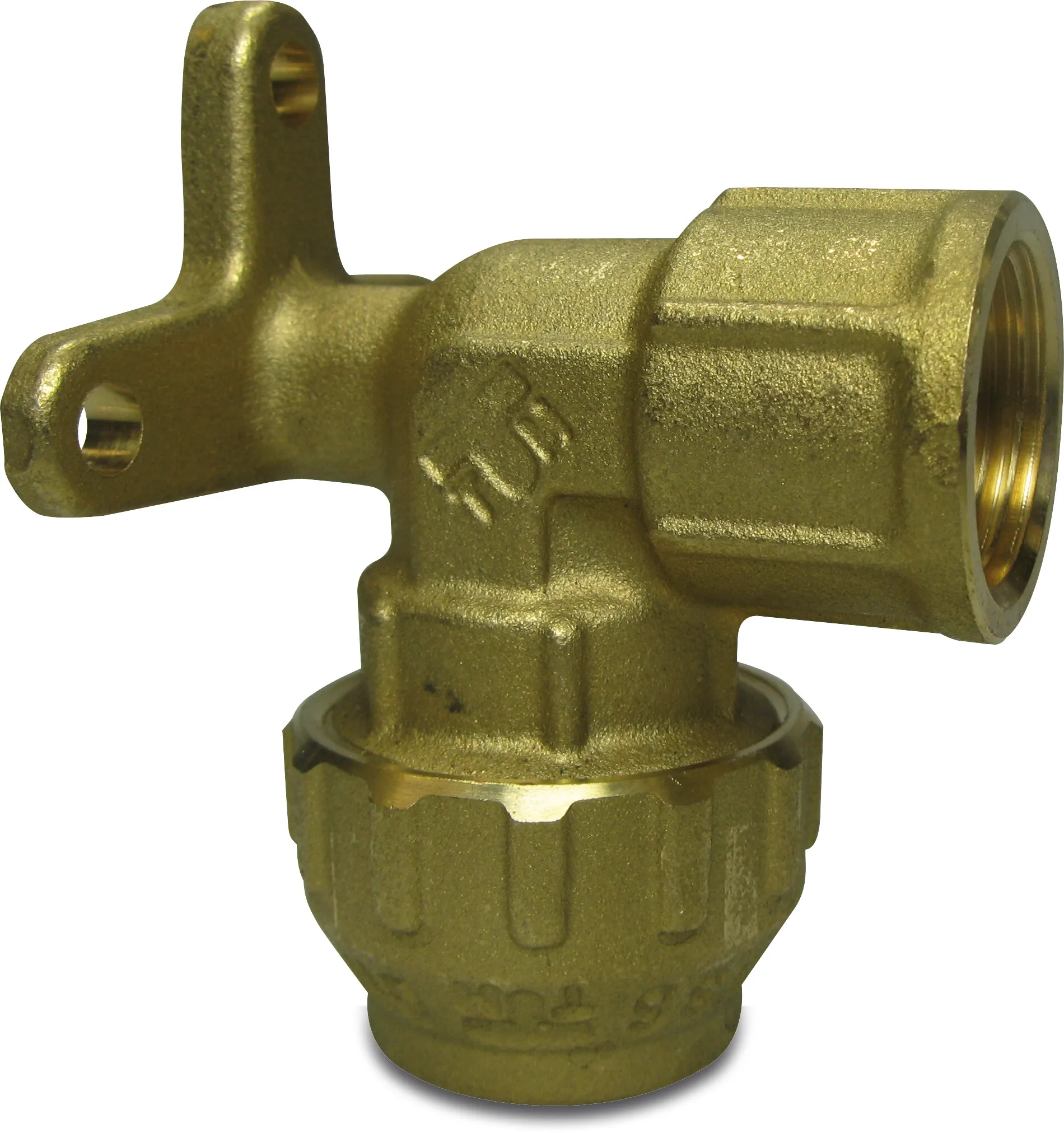 Deck elbow 90° brass 32 mm x 1" compression x female thread 16bar DVGW