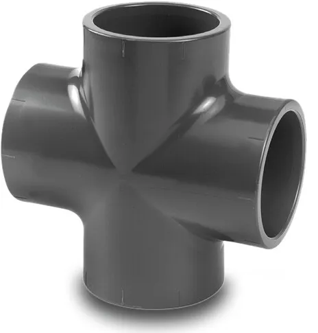 VDL Cross-piece PVC-U 50 mm glue socket 16bar grey