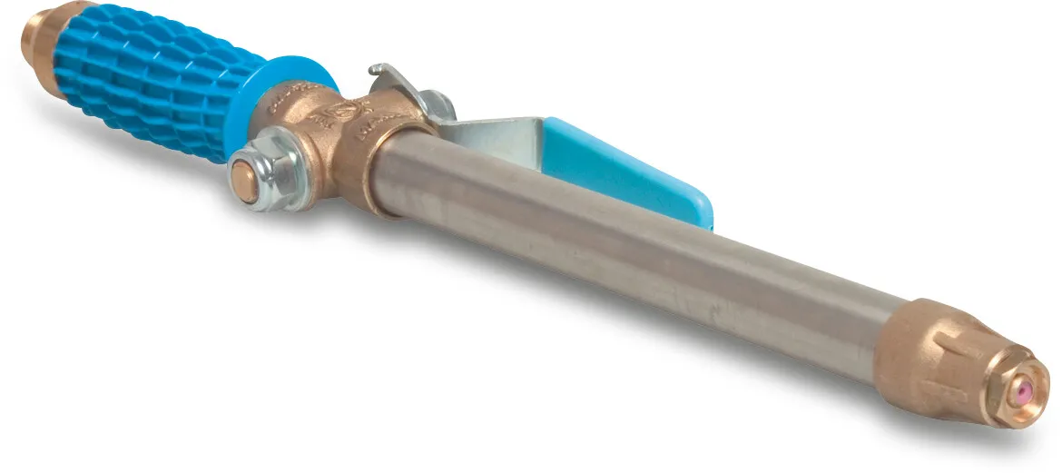 MZ Spuitlans messing/RVS 1/2" buitendraad 40bar 40cm blauw type 322