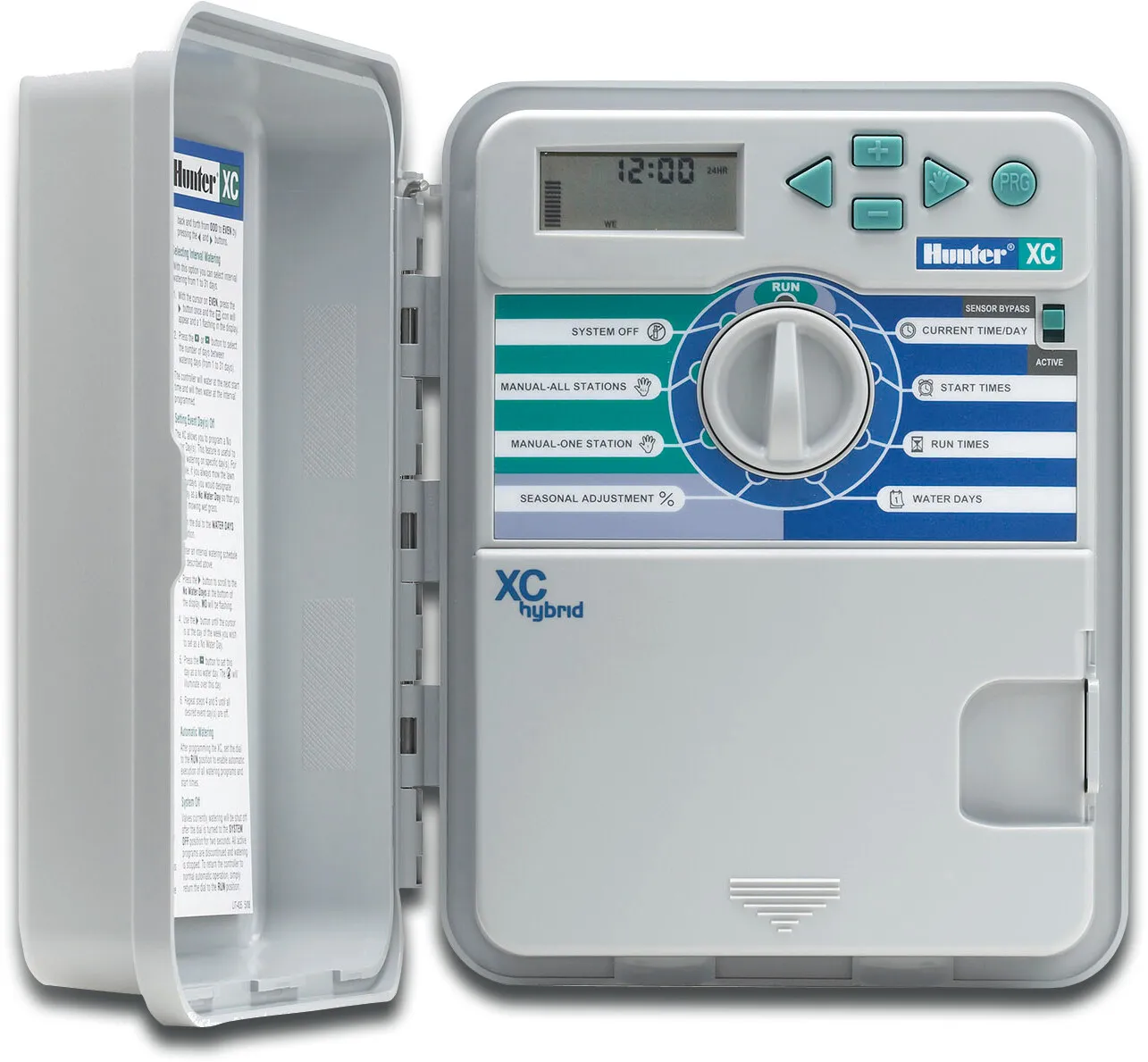 Hunter Bevattningsautomat rostfritt stål 9VDC vit/blå type XC-Hybrid Outdoor 600-SS 6 stationer