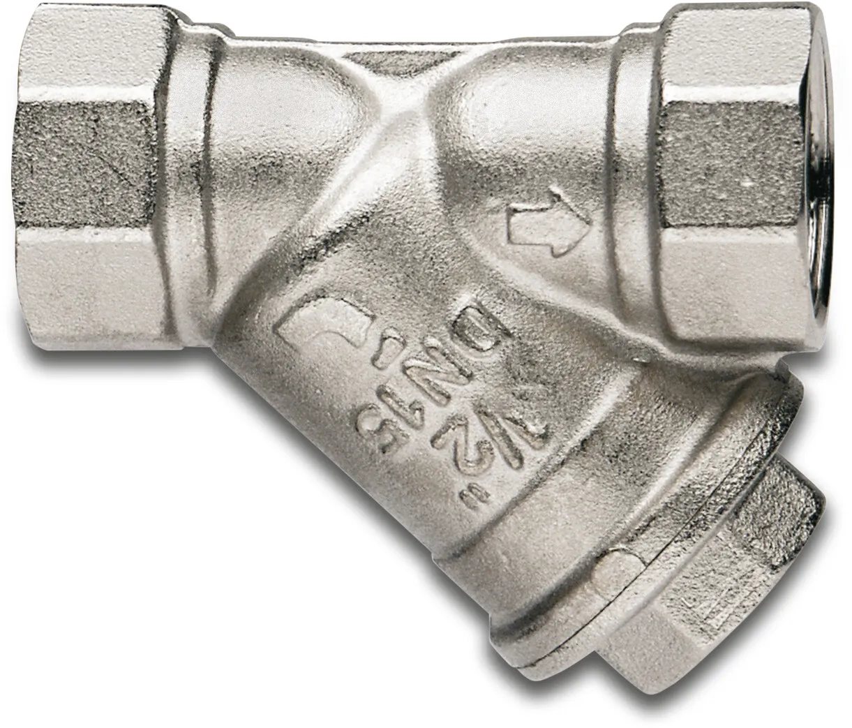 Itap Inline filter brass nickel plated 1/2" female thread 20bar 300micron DN15 stainless steel 304 type 193