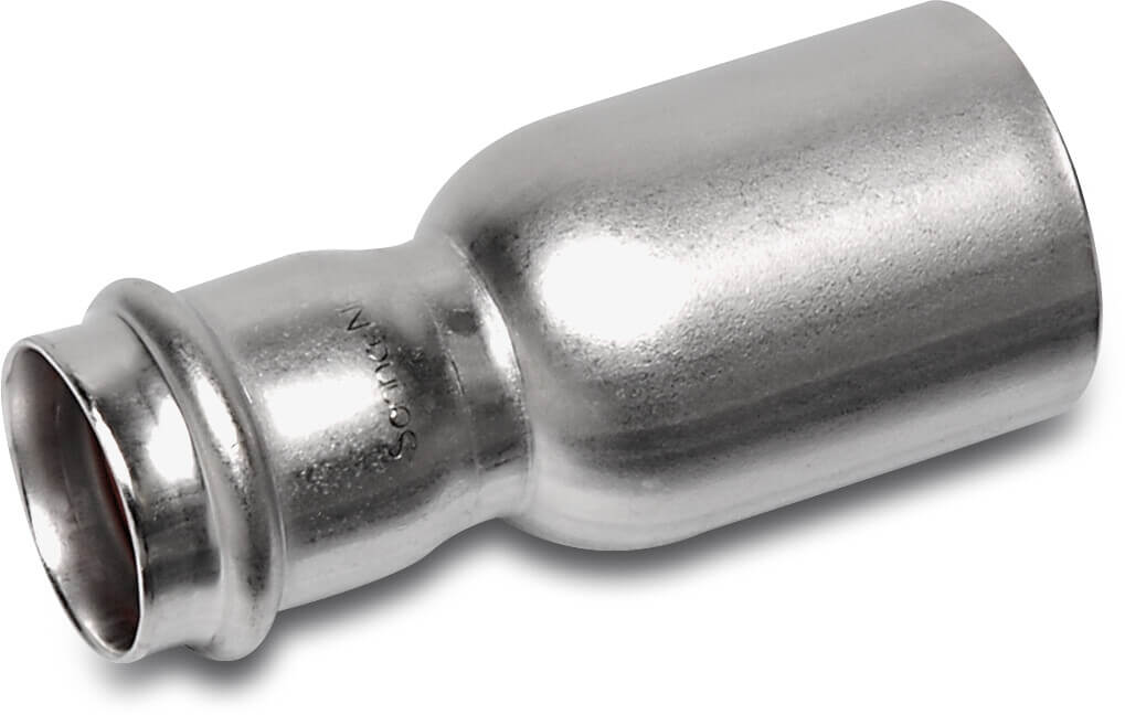Bonfix Übergangsadapter Edelstahl 316L 28 mm x 22 mm Stutzen x Pressmuffe KIWA
