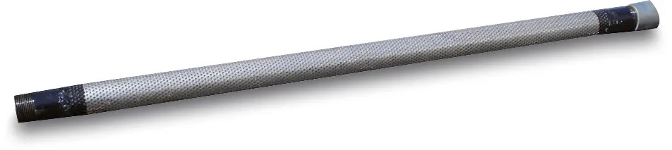 Filterverlängerung für Rammfilter Stahl 1 1/4" Innengewinde x Außengewinde 1m Typ mit Edelstahltresse aussen