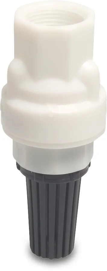 Voetklep veerbelast PA 1" binnendraad 10bar wit type 2720