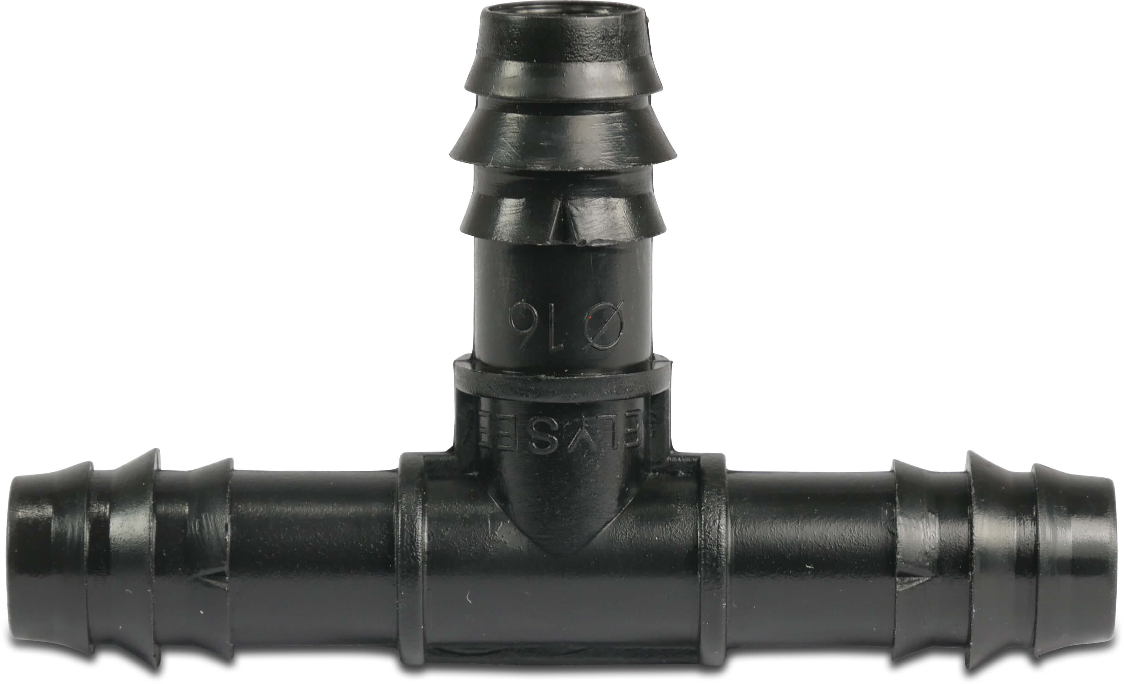 T-Stück 90° POM 16 mm Tülle 4bar Schwarz