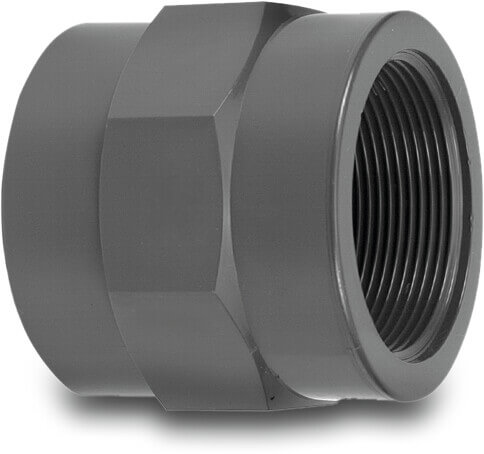 VDL Övergångsmuff PVC-U 20 mm x 1/2" limsockel x invändig gänga 10bar grå