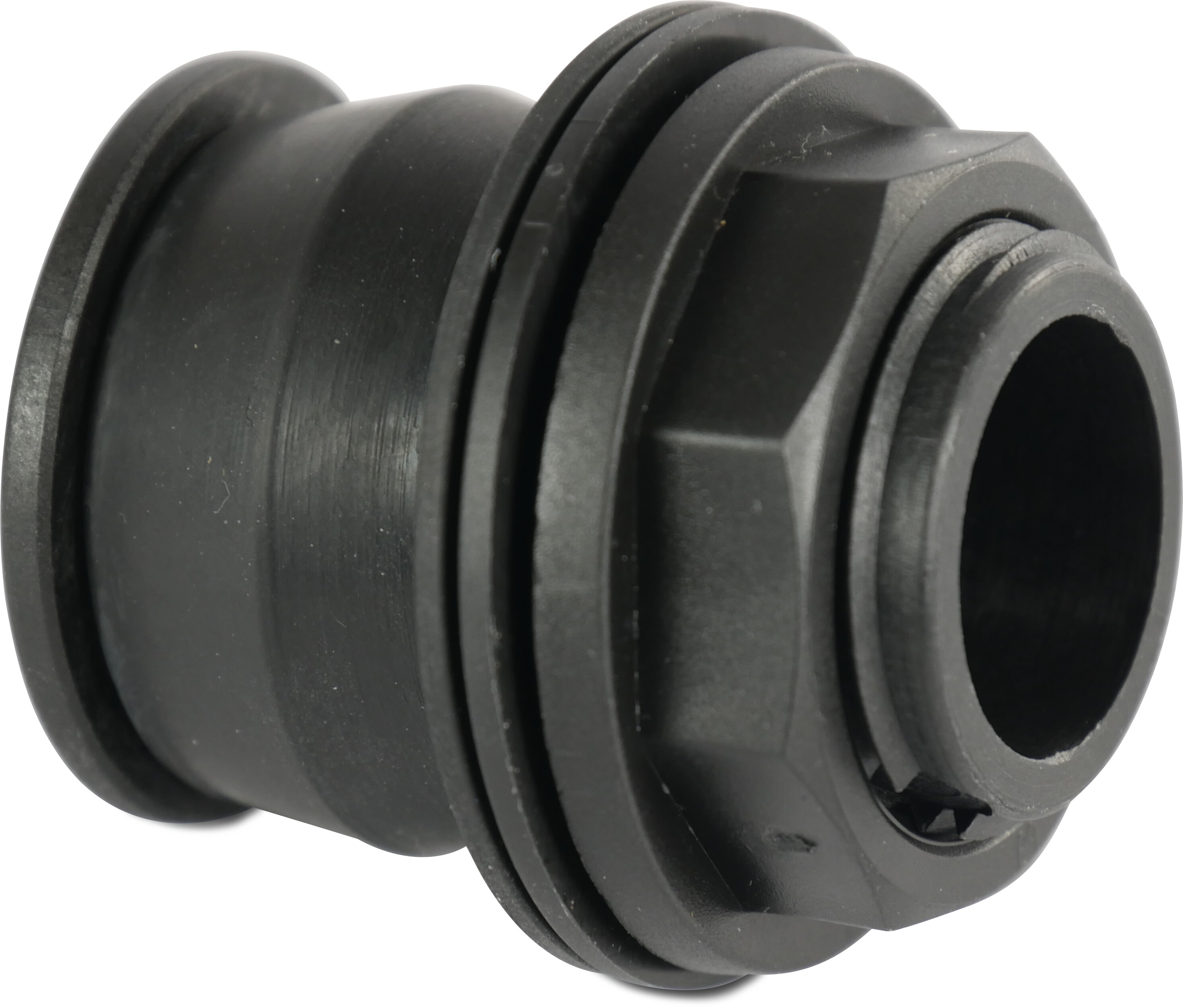 Push-in Bulkhead fitting PP 4bar male thread black