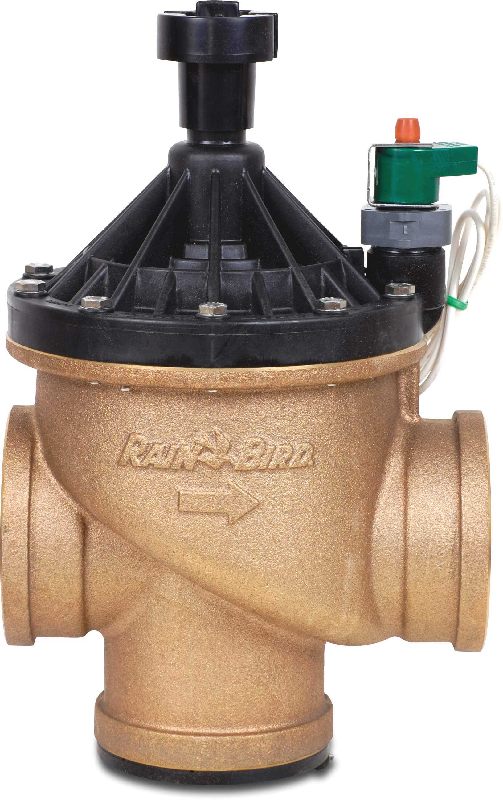 Rain Bird Solenoid globe valve brass/plastic 3" female thread 13.8bar 24VAC black type 300BPES