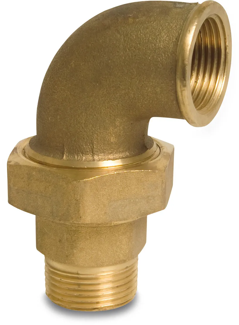Nr. 98 Knie koppeling 90° messing 1" binnendraad x buitendraad 40bar type conisch