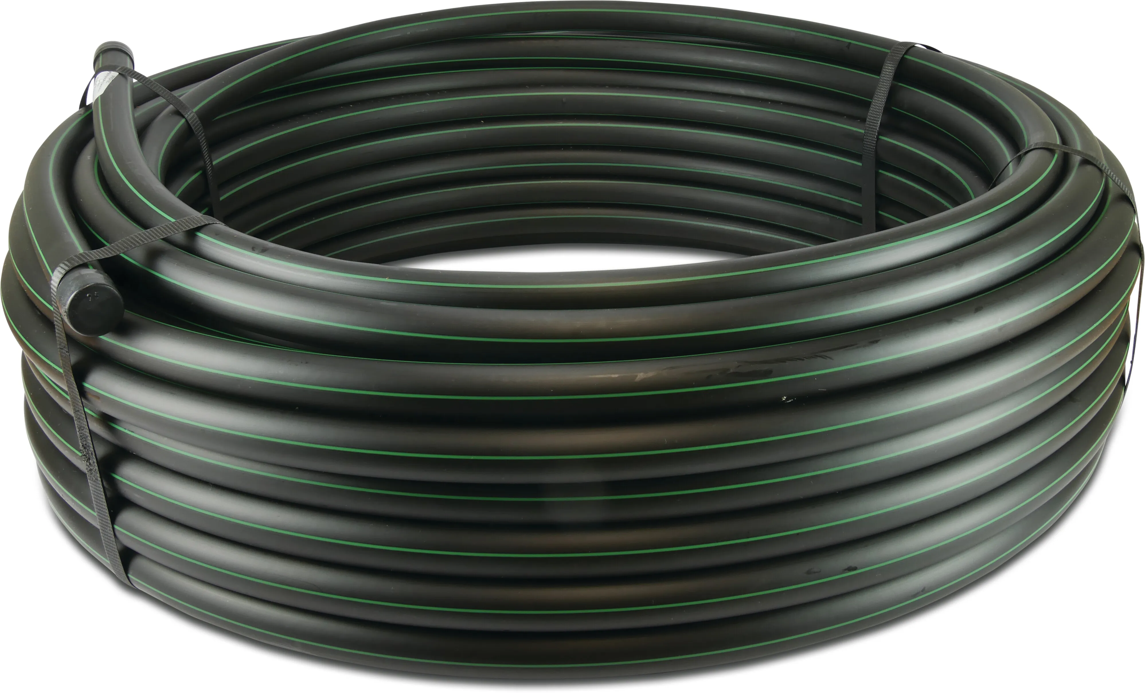 Druckrohr PE100 32 mm x 2,0 mm Glatt SDR 17 10bar Schwarz/Grün 50m