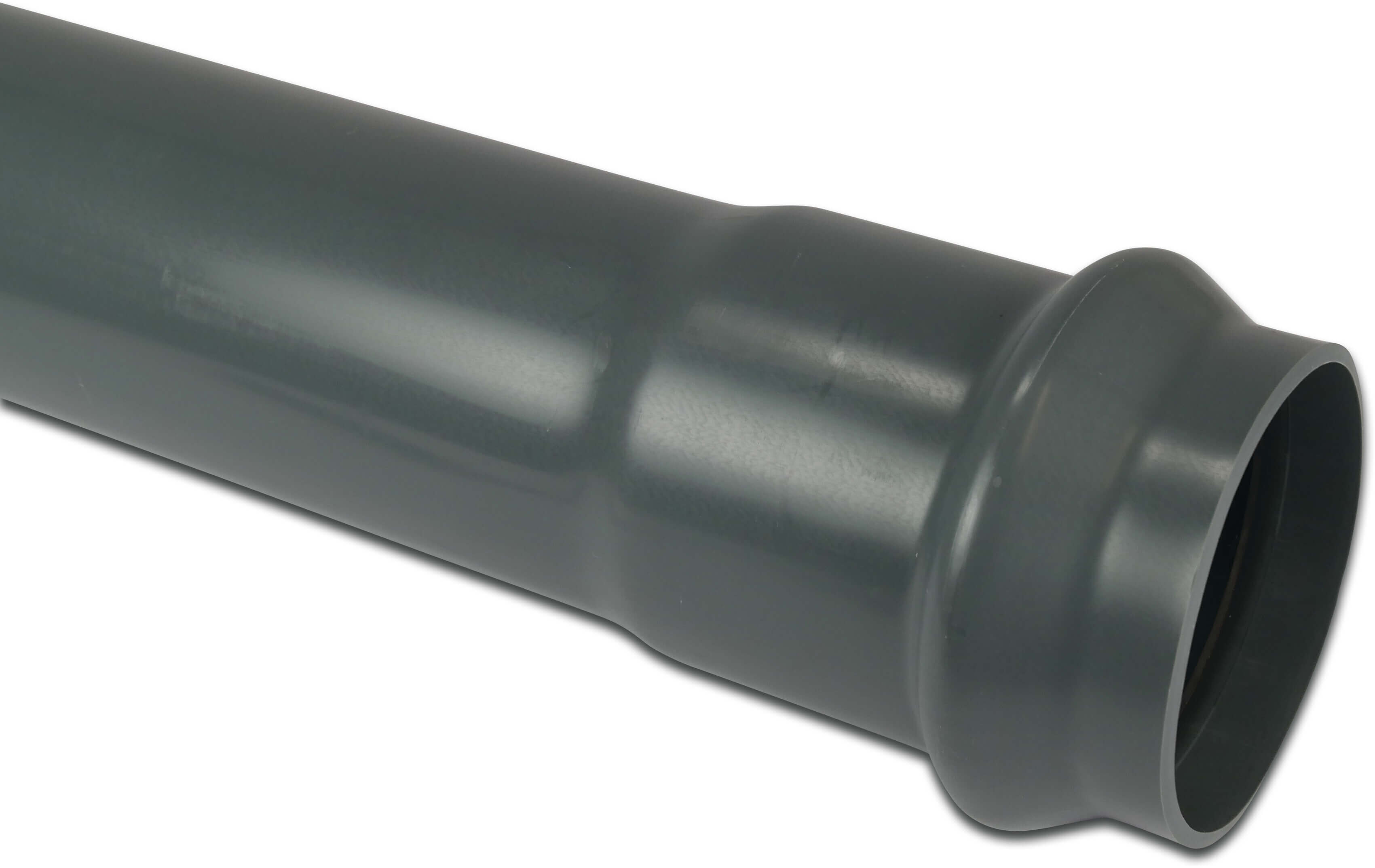 Pressure pipe PVC-U ISOPN12,5 DINPN10 ring seal x plain grey