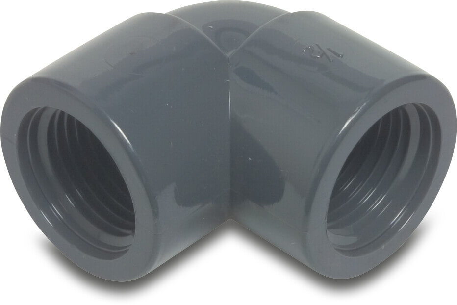 Profec Böj 90° PVC-U 1 1/2" invändig gänga 10bar grå