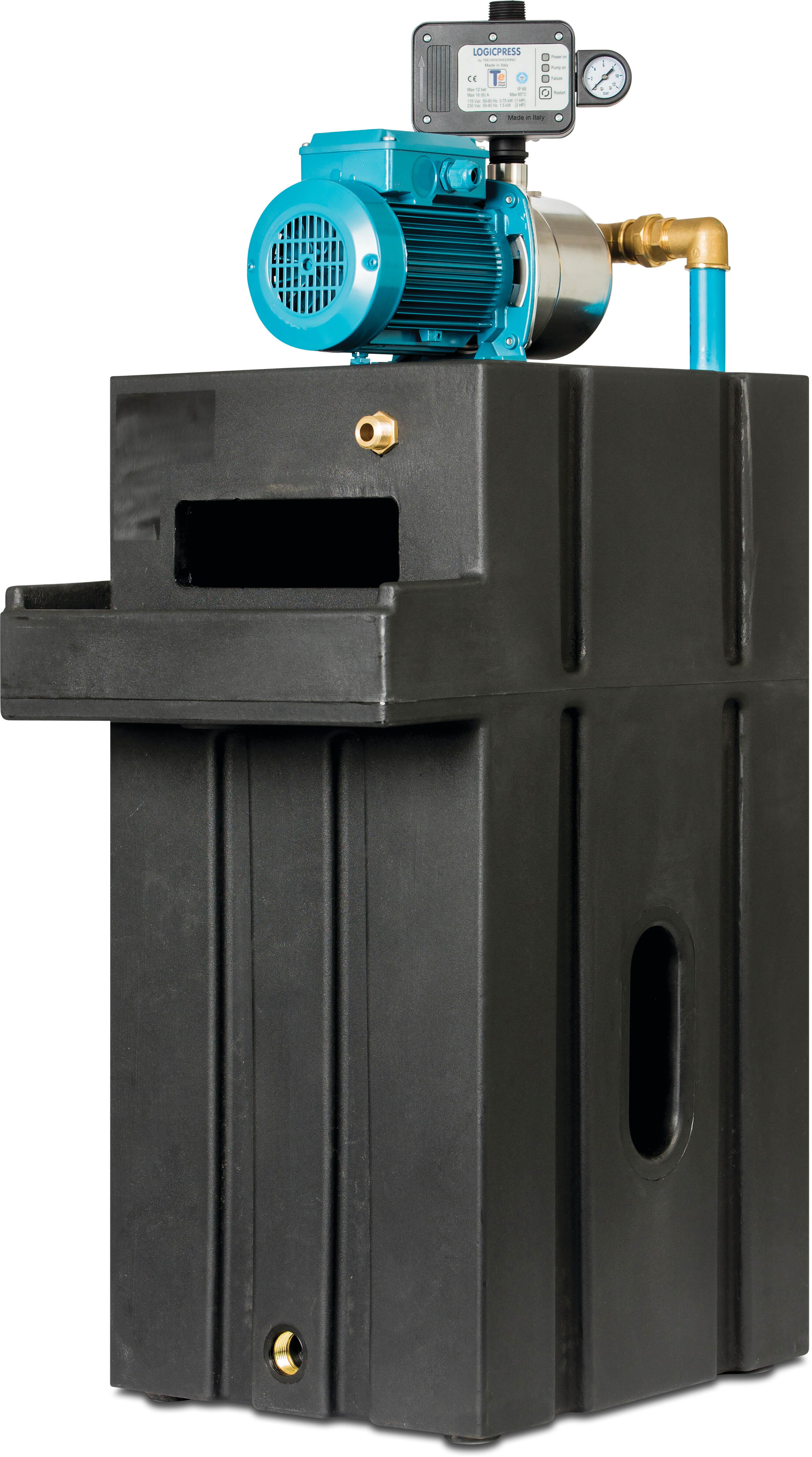 Zulaufbehälter 3/4" x 1" Außengewinde 230VAC BELGAQUA Typ Homebox mit MXAM204 & Logicpres