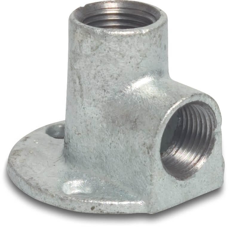 Profec Nr. 471 Deck elbow 90° cast iron galvanised 1/2" female thread 25bar DVGW