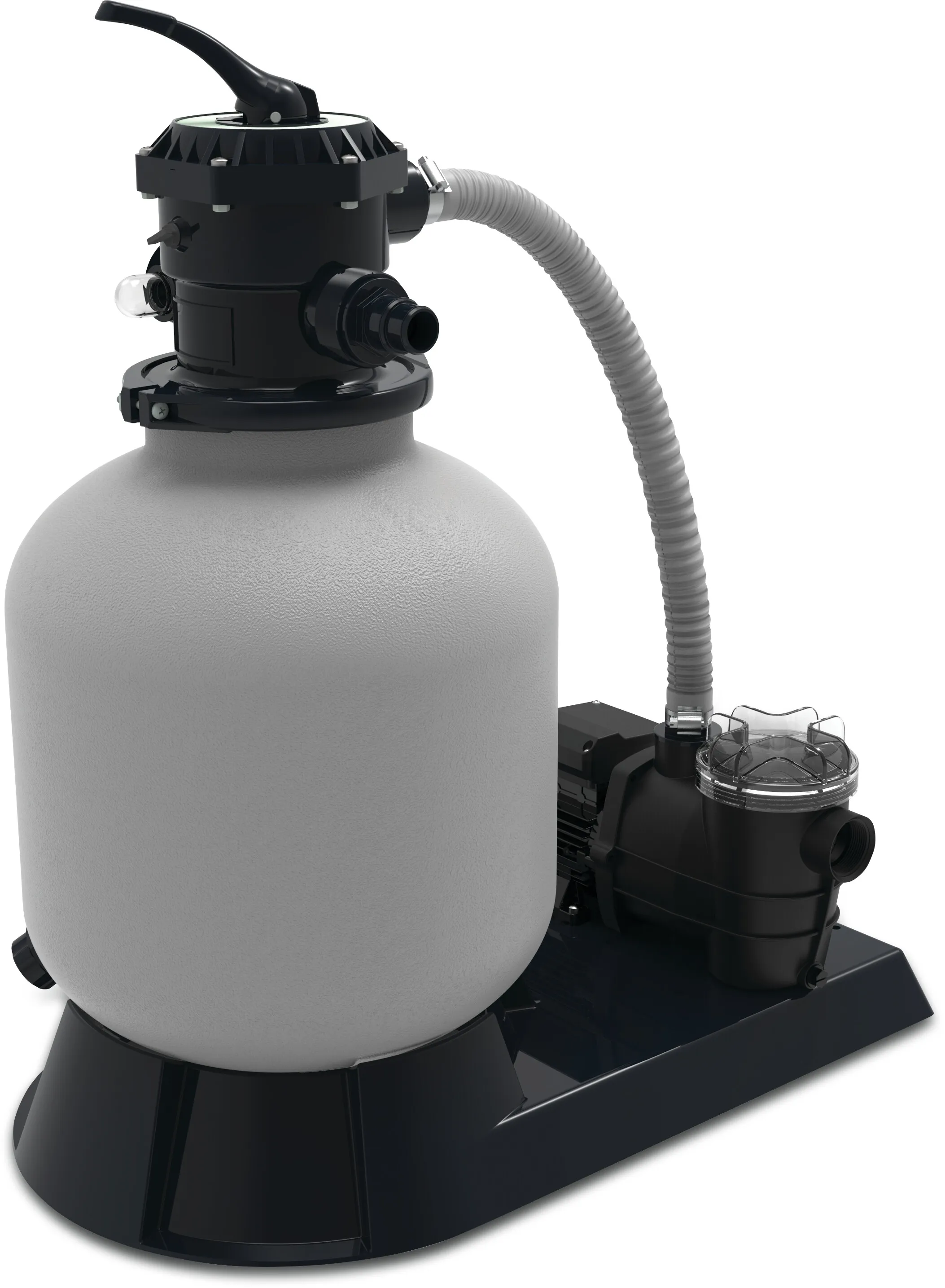 Pool Filter set 1 1/2" glue socket x female thread 3,5bar grey type 400 0.35HP