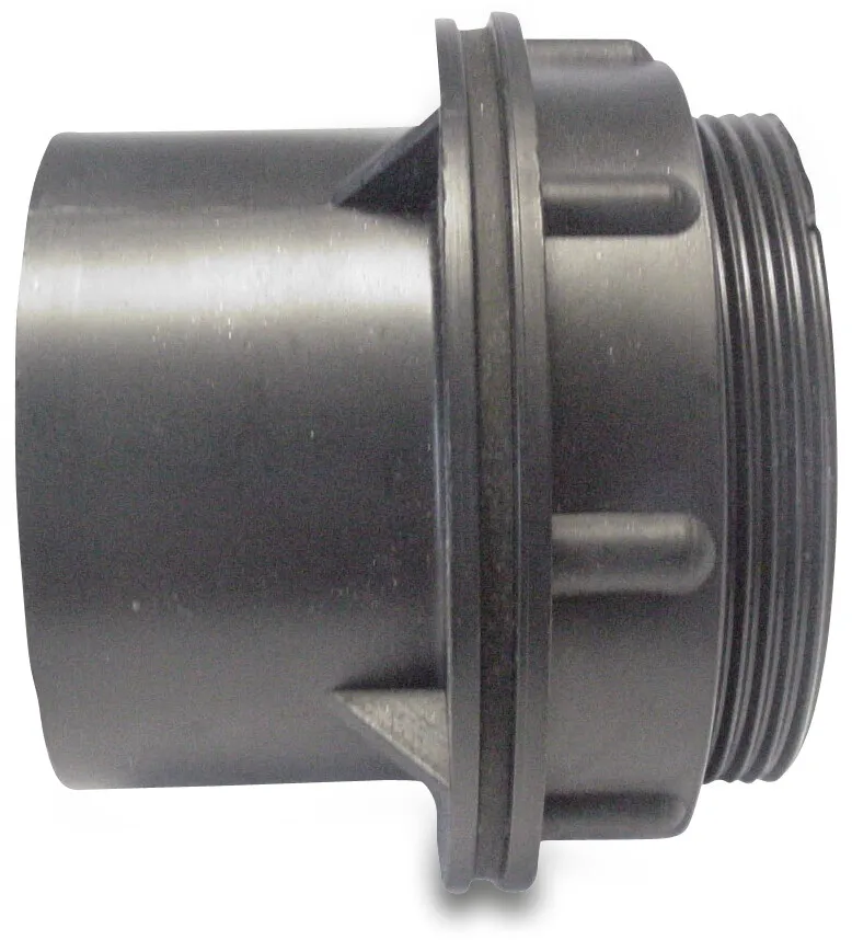Bulkhead fitting ABS 110 mm glue socket x male thread black