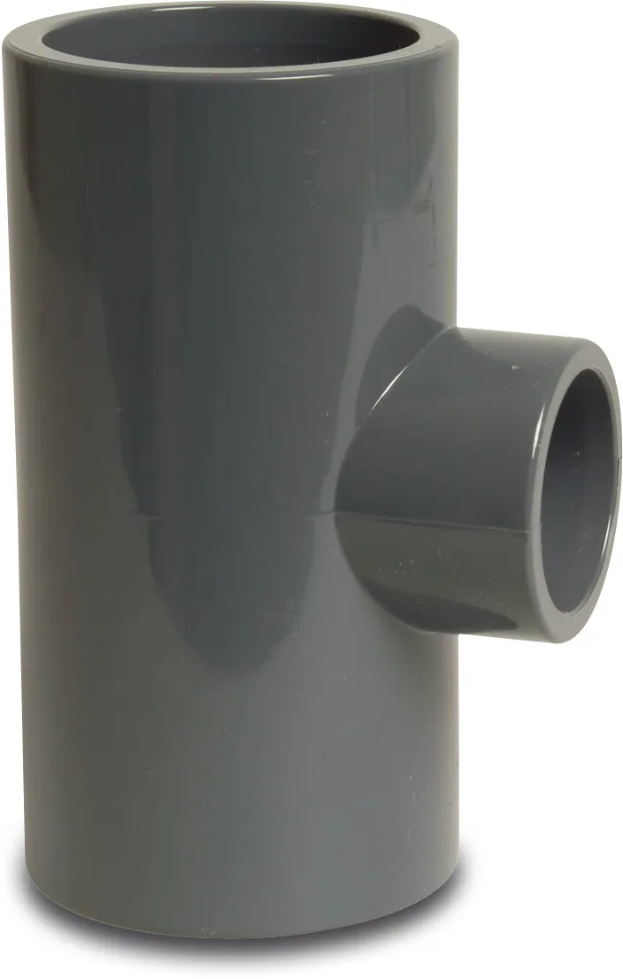 Profec T-stykke 90° reducerende PVC-U 20 mm x 16 mm x 20 mm limmuffe 16bar grå