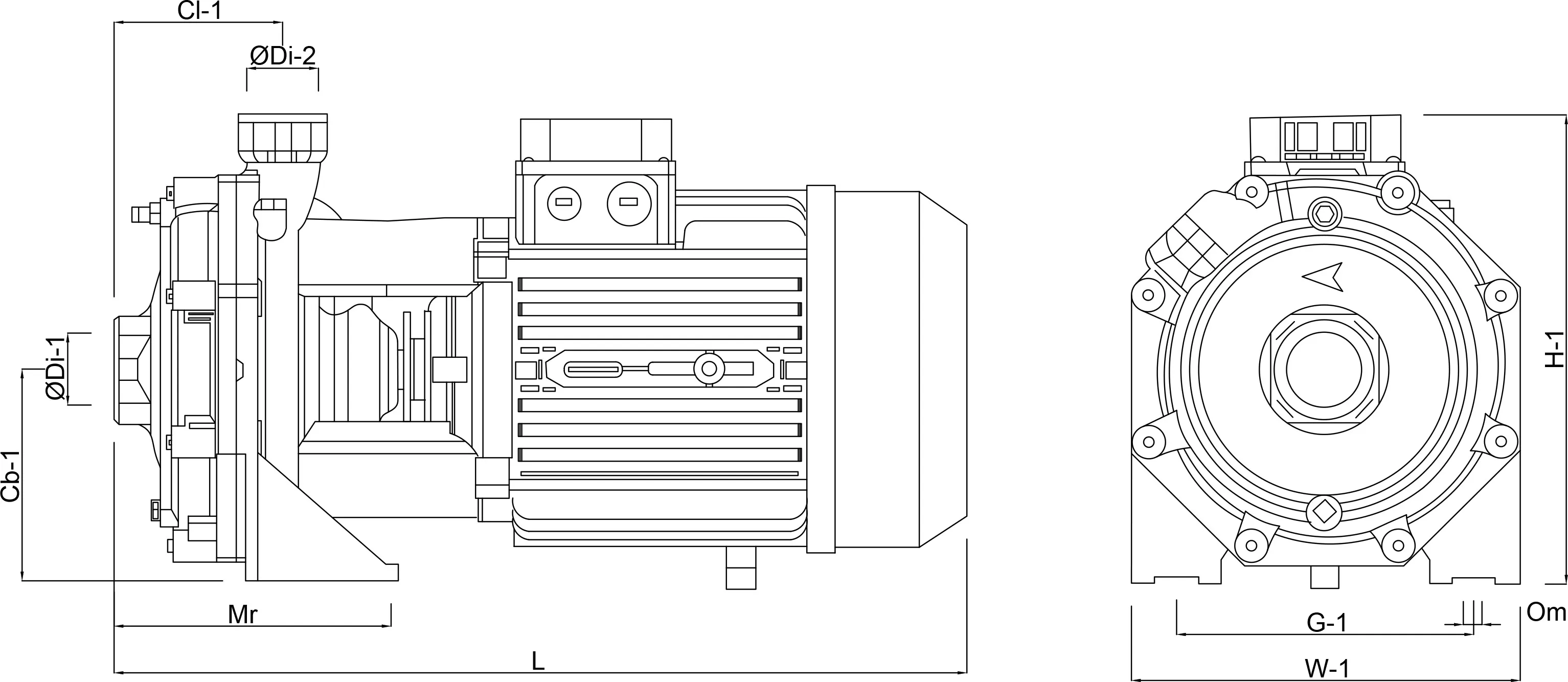 Foras Centrifugal pump cast iron 2" x 1 1/4" female thread 11bar 17,2A 400/690VAC blue type KB 1000 T